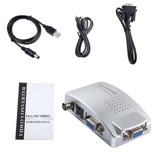 axGear VGA to BNC S-Video Converter Box Adapter Coaxial Video Out