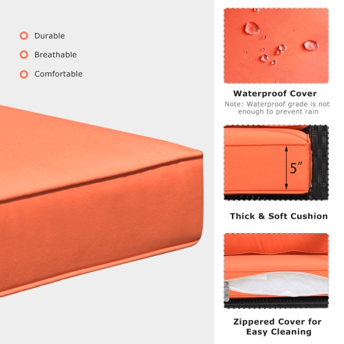 Costway Patio Rattan Rocker Chair Outdoor Glider Wicker Rocking Chair with Cushion