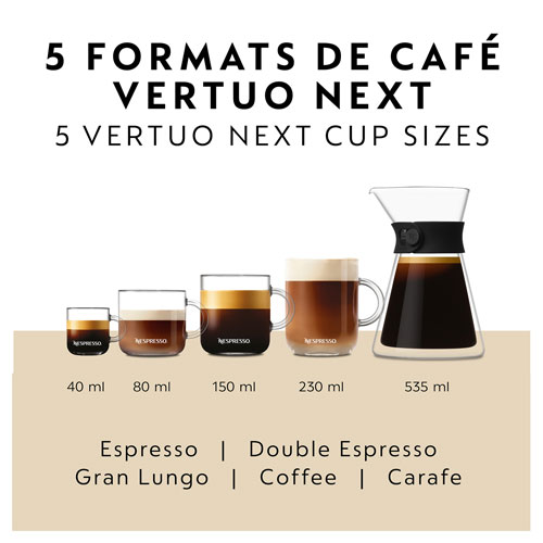 Nespresso Vertuo Next Premium Coffee & Espresso Machine by De'Longhi with Aeroccino - Rose Gold