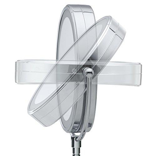 Conair TGBE4RC Bilateral Soft Lighting, miroir grossissant 1x/5x, à brancher ou à pile, fini chromé