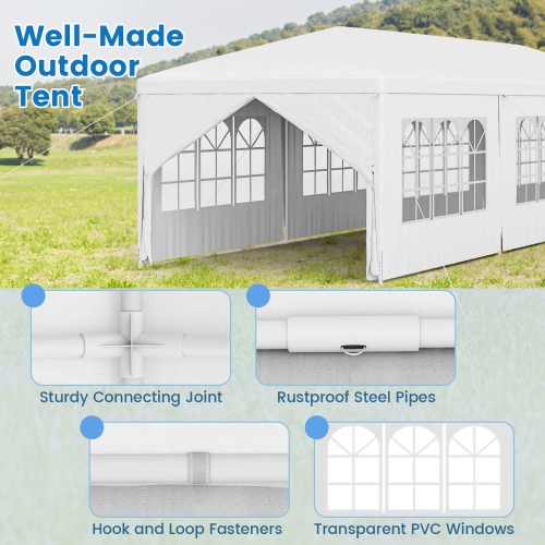 Costway 10'x30' Heavy duty Gazebo Canopy Outdoor Party Wedding Tent