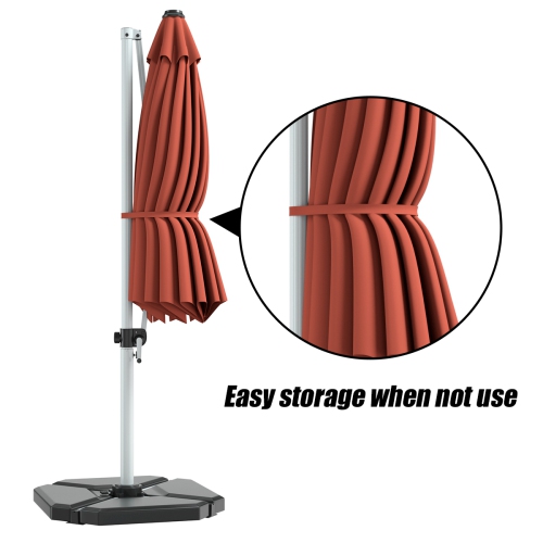 Gymax 11Ft Patio Offset Hanging Cantilever Umbrella w/ 360° Tilt Base