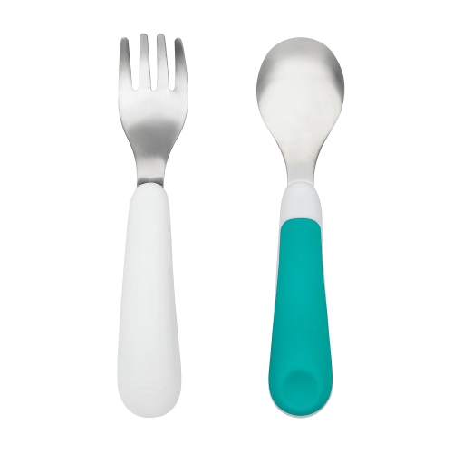 OXO TOT - FORK & SPOON SET - TURQUOISE