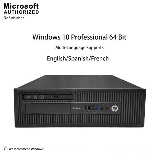 Refurbished - HP ProDesk 600 G1 SFF, Intel Quad Core i5 4590 up to 3.7 GHz, 16G DDR3, 256G SSD, WiFi, BT, DVD, W10P64 (EN/FR/ES)