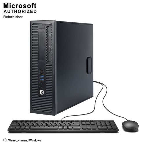 Refurbished - HP ProDesk 600 G1 SFF, Intel Quad Core i5 4590 up to 3.7GHz, 12G DDR3, 500G, WiFi, BT, Win10 Pro 64 Bit (EN/FR/ES)