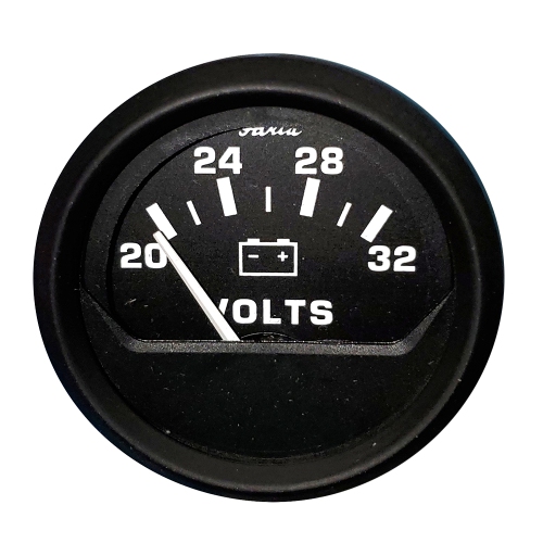 FARIA BEEDE INSTR.  Faria 2" Voltmeter (20-30V) - Euro In Black