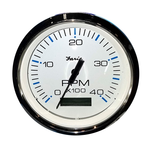 FARIA BEEDE INSTR.  Faria 4" Tachometer W/hourmeter (4000 Rpm) (Diesel) Mech. Takeoff & Var. Ratio Alt