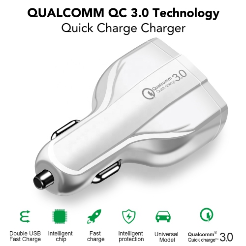 Universal Car Charger for Smartphones iPhone Android USB-C PD Power Delivery 2 USB QC 3.0 Fast Charging Boost Adaptive