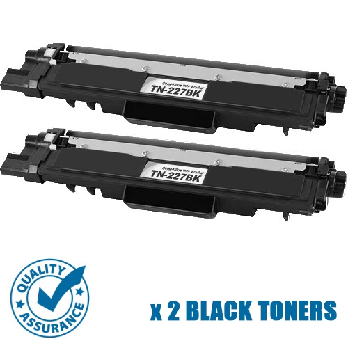 Printer Pro™ 2 PACK Brother TN227/TN-227/TN223 Black Toner Cartridge-Borther Printer MFC-L3710/L3750/HL-L3210/L3230/L3270