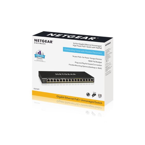 Netgear 16-Port Gigabit PoE+ Compliant Unmanaged Switch -