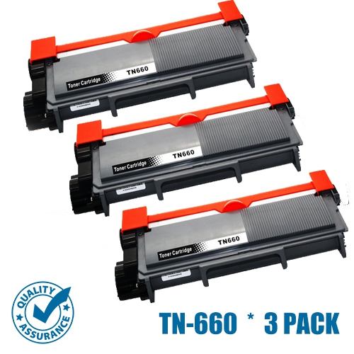 Printer Pro™ 3 Pack Brother TN660/TN-660/TN630 Black Toner Cartridge-Brother Printer HL-L2340/L2360/L2380/DCP-L2520/MFC-L2700