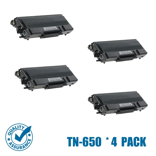 Printer Pro™ 4 Pack Brother TN650/TN-650/TN620 Black Toner Cartridge-Brother Printer DCP-8050/8080DN/HL-5340D/5380/MFC-8680DN