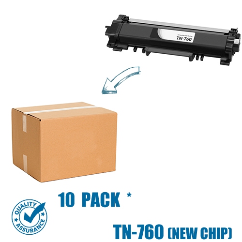 Printer Pro™ 10 Pack Brother TN760/TN-760/TN730/TN-730 Black Toner Cartridge-Brother Printer MFC-L2730/L2390/L2370