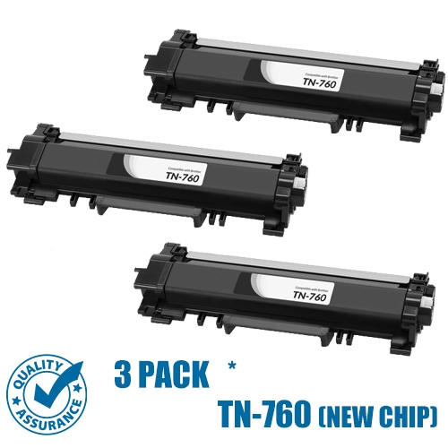 Printer Pro™ 3 Pack Brother TN760/TN-760/TN730/TN-730 Black Toner Cartridge-Brother Printer MFC-L2730/L2390/L2370