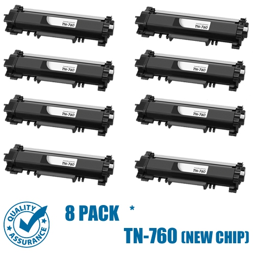 Printer Pro™ 8 Pack Brother TN760/TN-760/TN730/TN-730 Black Toner Cartridge-Brother Printer MFC-L2730/L2390/L2370