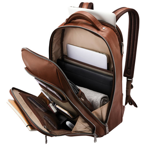 Samsonite Classic Leather 15.6" Laptop Commuter Backpack - Cognac