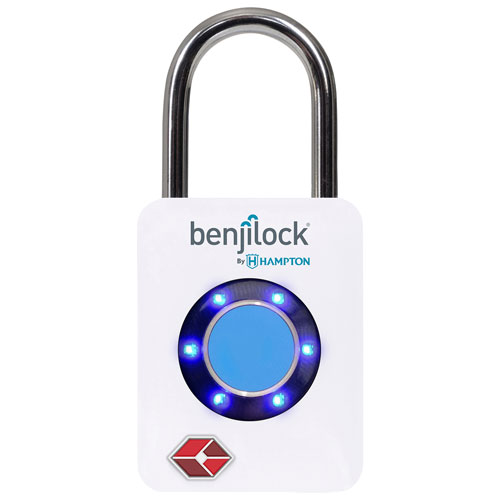 BenjiLock TSA Travel/Luggage Fingerprint Padlock - White