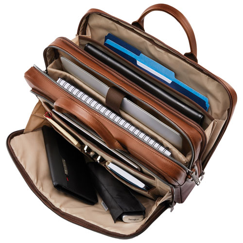 Samsonite Classic Leather 15.6" Laptop Messenger Bag - Cognac