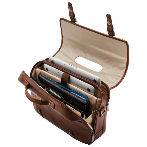 Samsonite Classic Leather 15.6" Laptop Messenger Bag - Cognac