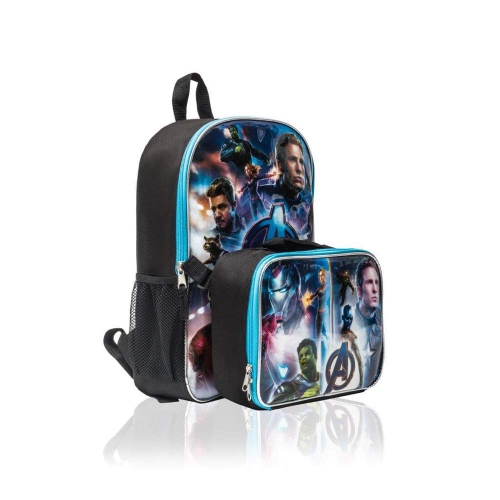 MARVEL AVENGERS  15 Inch Shoulder School Backpacking Backpack With Lunch Bag for Kids