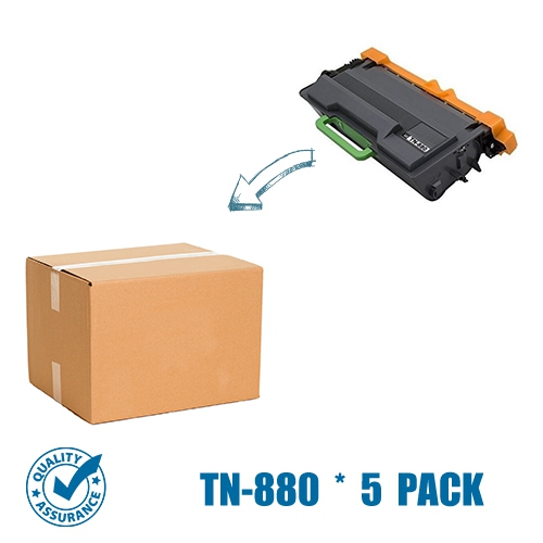 Printer Pro™ 5 Pack Brother TN880/TN-880/880 Black Toner Cartridge-Brother Printer -MFC-L5700 MFC-L5850 MFC-L6700