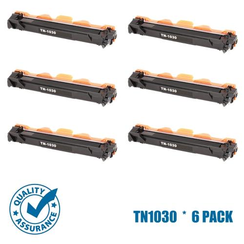 Printer Pro™ 6 Pack Brother TN1030/TN-1030/TN1060 Black Toner Cartridge-Brother Printer DCP-1512/1612/HL-1112/HL-1212W