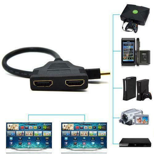 Adaptateur de câble 1 entrée 2 sorties HDMI HD intégrale 1080p mâle à 2 femelle 3D