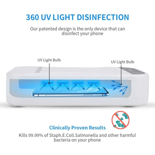 9W Boîte de stérilisation UV haute efficacité Portable Antibactérien LED UV-C Boîte de désinfection de lumière pour sucette Jouets Masques