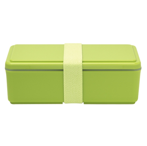 Gel-Cool Made-in-Japan Square SG Lunch Box with a cooling agent - 500ml Asparagus Green