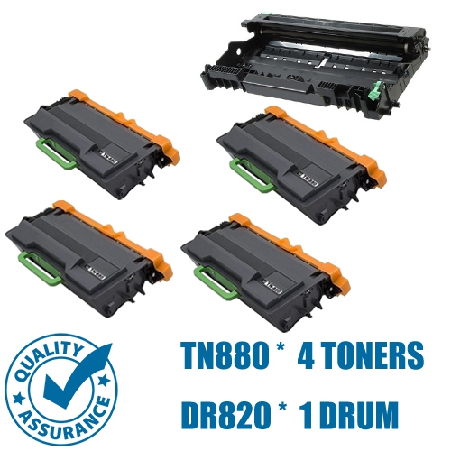 PRINTER PRO  4 Toners & Drum- Brother Tn880 & Dr820- Brother Printer Mfc-L5700Dw/mfc-L5850Dw/mfc-L5900Dw