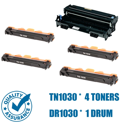 PRINTER PRO ™ 4 Toners & Drum- Brother Tn1030 & Dr1030-Brother Printer Dcp-1512/1612/hl-1112/hl-1212W