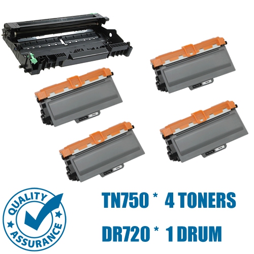 Printer Pro™ 4 Toners & Drum- Brother TN750 & DR720-Brother Printer DCP-8110/HL-5440D/6180DW/MFC-8510DN