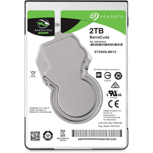 Seagate BarraCuda 2TB Internal Hard Drive HDD – 2.5 Inch SATA 6Gb/s 5400 RPM 128MB Cache for Computer Desktop PC – Frustration Free Packaging