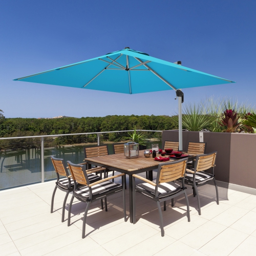Gymax 10 Ft Square Offset Hanging Patio Umbrella 360 Degree Tilt