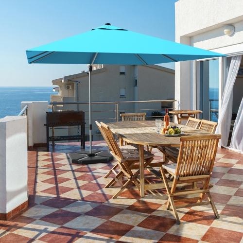 Gymax 10 Ft Square Offset Hanging Patio Umbrella 360 Degree Tilt