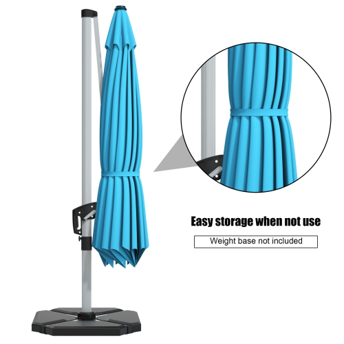 Gymax 10 Ft Square Offset Hanging Patio Umbrella 360 Degree Tilt