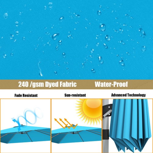 Gymax 10 Ft Square Offset Hanging Patio Umbrella 360 Degree Tilt
