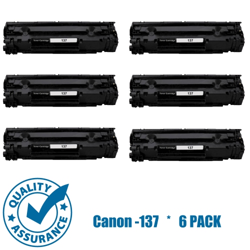 Printer Pro™ 6 Pack Canon 137/Canon-137 Black Toner Cartridge-Canon Printer MF212/216/217/227/229/232/236/244/247/249