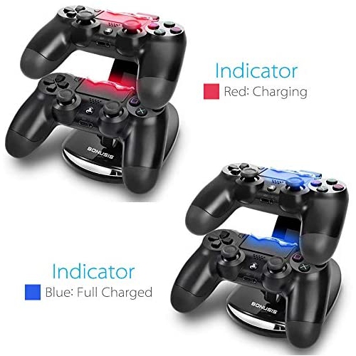 BONUSIS PS4 Controller -Dual USB Simultaneous Charger / Charging Dock Cradle Stand Accessory for Sony PS4 Control
