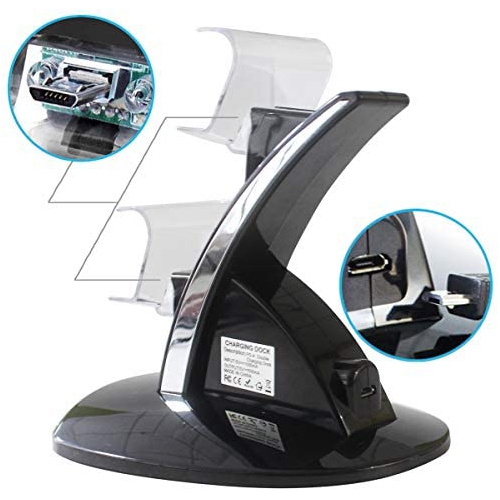 BONUSIS PS4 Controller -Dual USB Simultaneous Charger / Charging Dock Cradle Stand Accessory for Sony PS4 Control