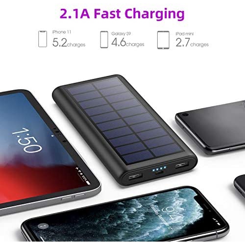 Solar Charger 26800mah, Kilponen Solar Power Bank Portable Charger High Capacity Solar Phone Charger External Backup