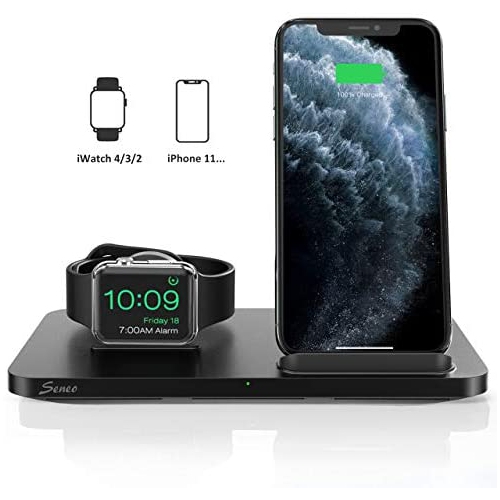 Seneo 2 In 1 Wireless Charger Dual Wireless Charging Station Iwatch Charging Stand Nightstand For Apple Watch Best Buy Canada