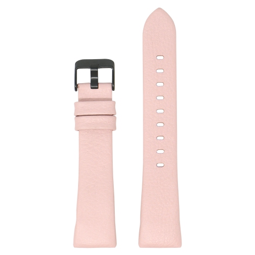 STRAPSCO  Textured Leather Watch Band Strap for Fitbit Charge 4 - (Black Buckle) In Pink
