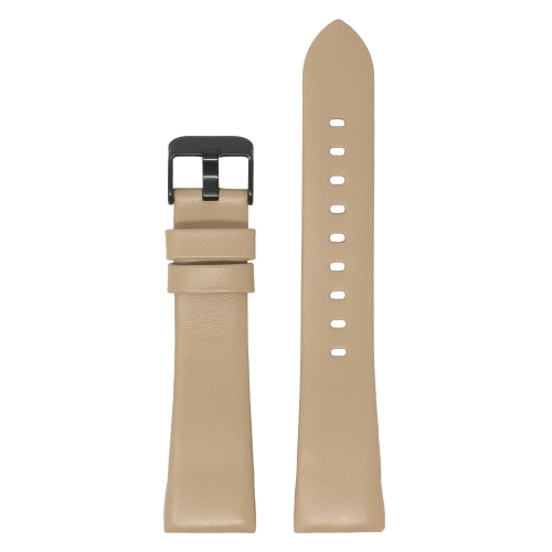 STRAPSCO  Smooth Leather Watch Band Strap for Fitbit Charge 4 - (Black Buckle) In Beige
