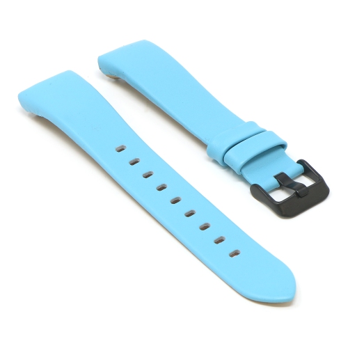 StrapsCo Smooth Leather Watch Band Strap for Fitbit Charge 4 - Sky Blue