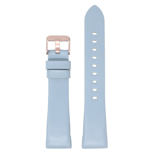 STRAPSCO  Smooth Leather Watch Band Strap for Fitbit Charge 4 - Cloud (Rose Gold Buckle) In Blue