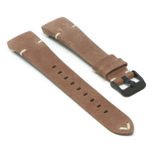 StrapsCo Bracelet de Montre en Cuir Vintage Cousu à la Main pour Fitbit Charge 4 - Rouille