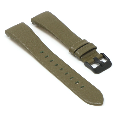 StrapsCo Textured Leather Watch Band Strap for Fitbit Charge 4 - Military Green