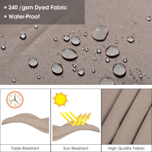 Marque Costway Parasol déporté de 3,35 mètres de patio Rotation à 360 degrés Aluminium Inclinable Tan