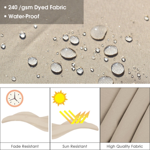 Costway 11' Patio Cantilever Offset Umbrella 360 degrees Rotation Aluminum Tilt Base Beige